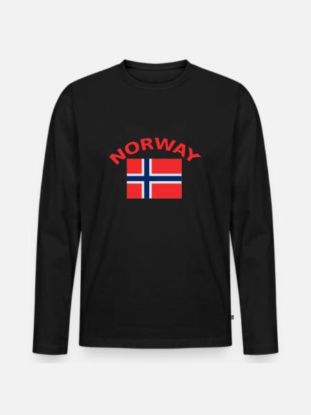 Norway - Men's Premium Organic Long Sleeve Shirt - black