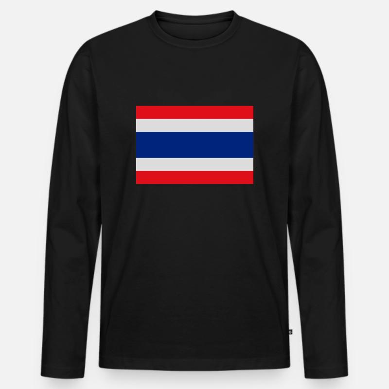 Thailand - Männer Premium Bio Langarmshirt - Schwarz