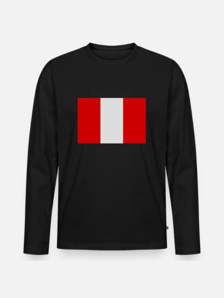 Peru - Männer Premium Bio Langarmshirt - Schwarz