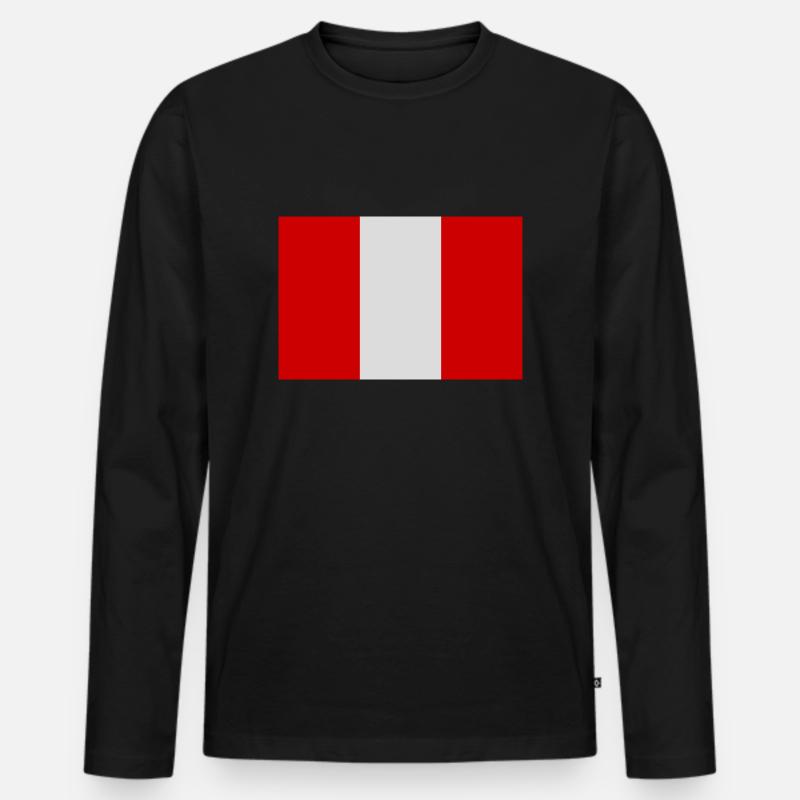 Peru - Männer Premium Bio Langarmshirt - Schwarz