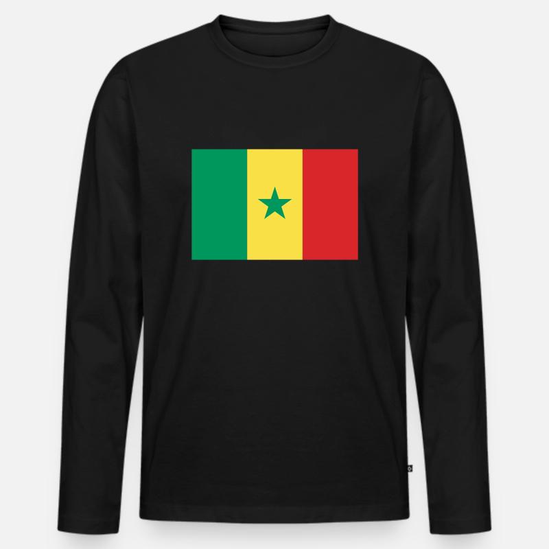 Senegal - Männer Premium Bio Langarmshirt - Schwarz
