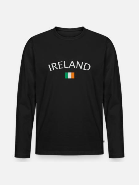 ireland - Männer Premium Bio Langarmshirt - Schwarz