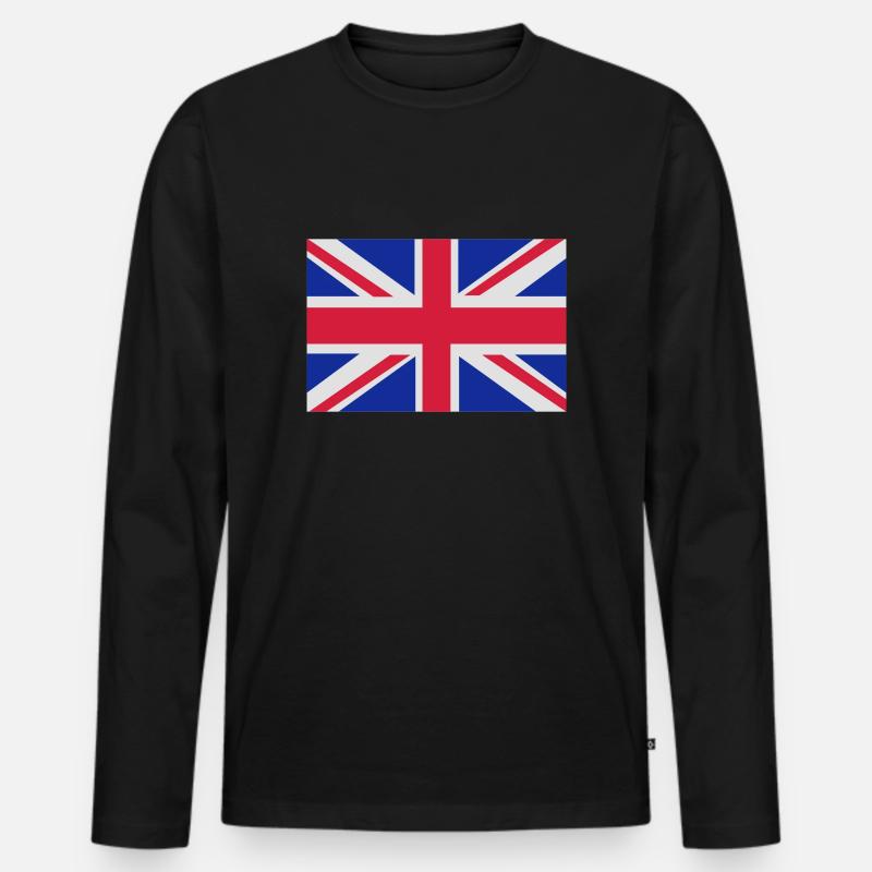British Flag - Men's Premium Organic Long Sleeve Shirt - black