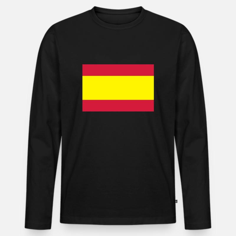 Flagge Spanien - Männer Premium Bio Langarmshirt - Schwarz
