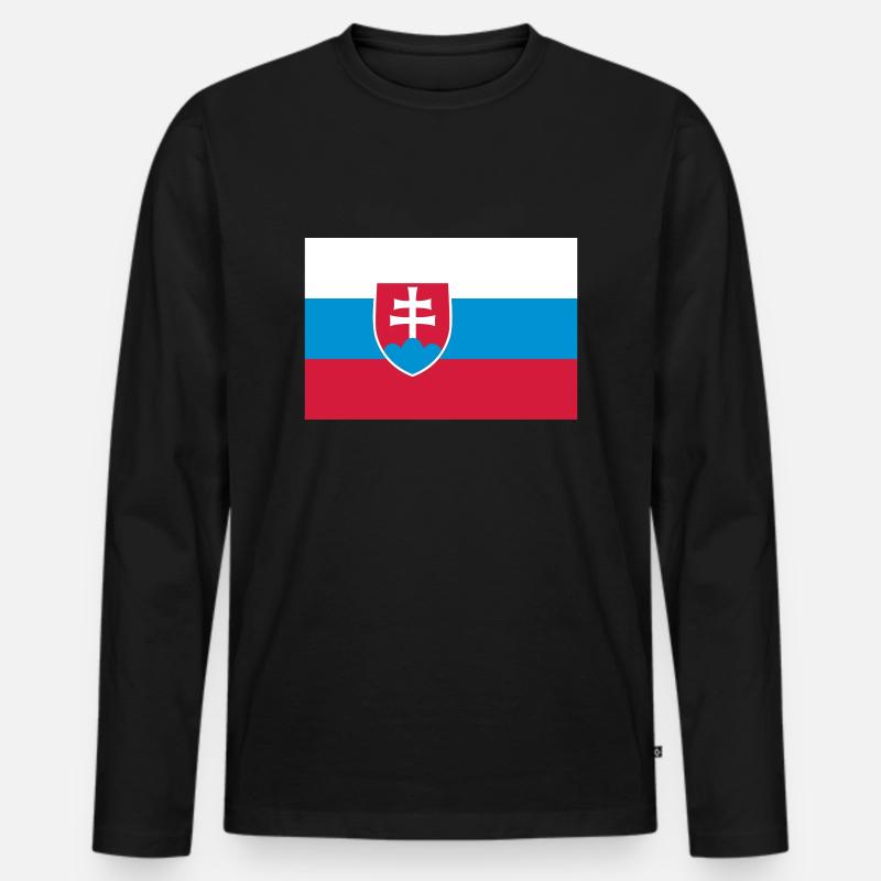 slovakia flag - Männer Premium Bio Langarmshirt - Schwarz