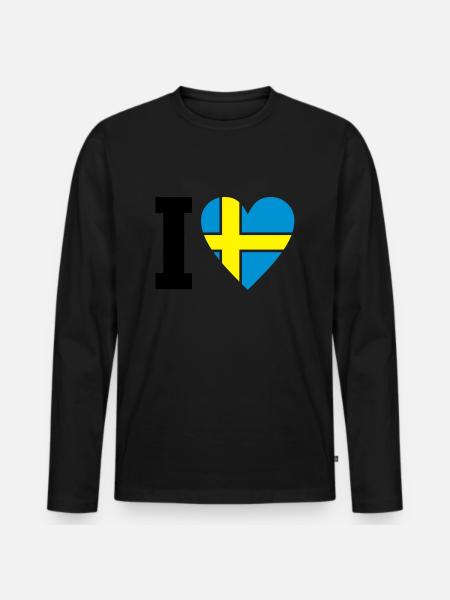 schweden_ilove_50 - Men's Premium Organic Long Sleeve Shirt - black