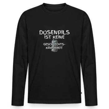 Dosenpils ist keine Geschlechtskrankheit Dosenbier - Männer Premium Bio Langarmshirt - Schwarz - Vorne - Nico (187cm)