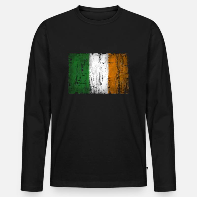 Irland - Männer Premium Bio Langarmshirt - Schwarz