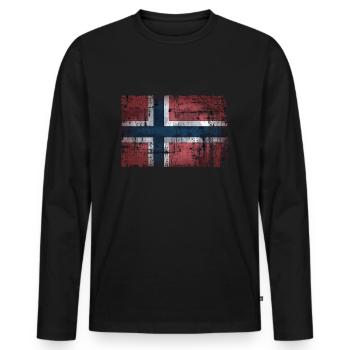 Norwegen - Männer Premium Bio Langarmshirt - Schwarz - Vorne - Nico (187cm)
