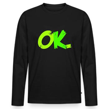 ok neon - Männer Premium Bio Langarmshirt - Schwarz - Vorne - Nico (187cm)