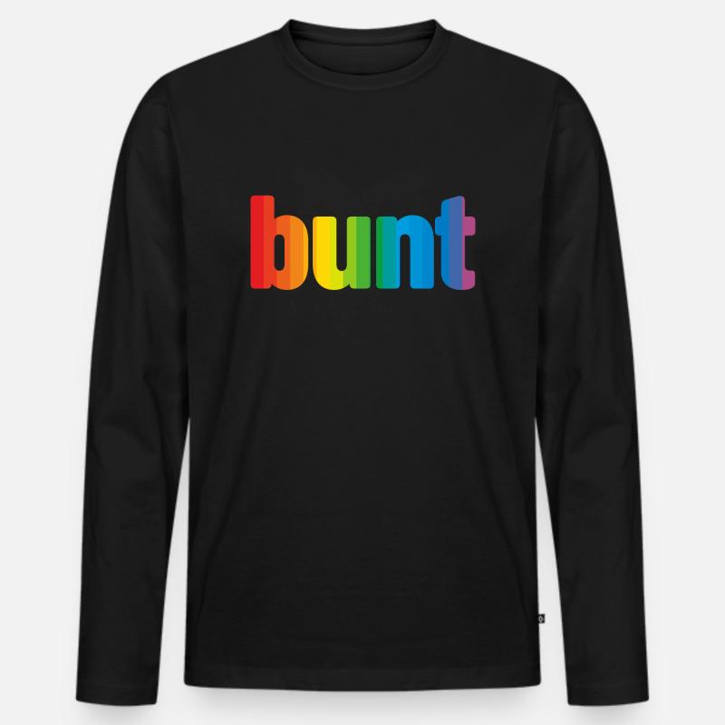 bunt - Männer Premium Bio Langarmshirt - Schwarz