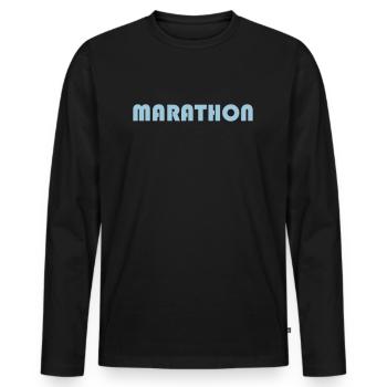 marathon - T-shirt manches longues Premium bio Homme - noir - Devant - Nico (187cm)