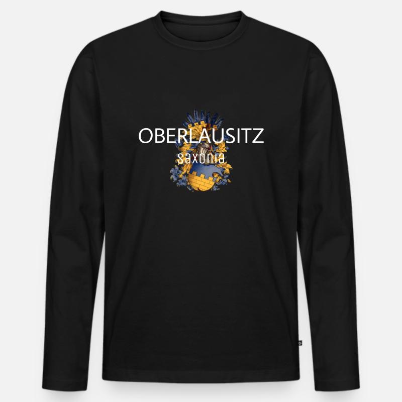 Oberlausitz - Männer Premium Bio Langarmshirt - Schwarz