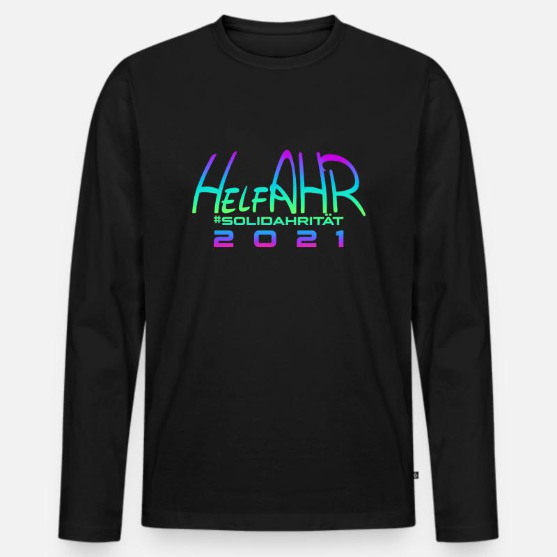 HelfAHR - Männer Premium Bio Langarmshirt - Schwarz