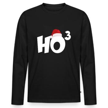FROHE WEIHNACHTEN HO HO HO - Männer Premium Bio Langarmshirt - Schwarz - Vorne - Nico (187cm)