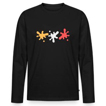 Taches de couleur dans les couleurs lesbiennes Pride - T-shirt manches longues Premium bio Homme - noir - Devant - Nico (187cm)