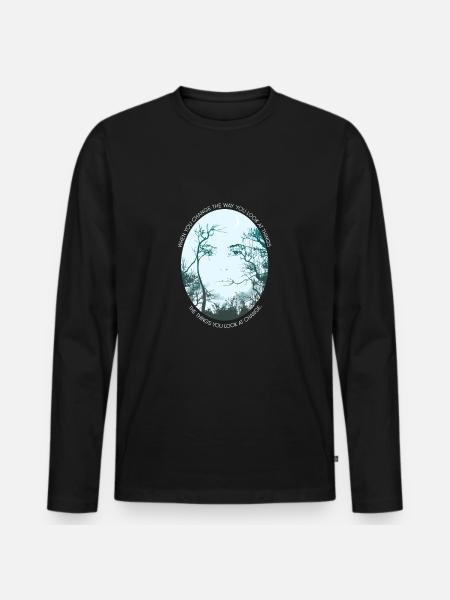 Inspirerende ordsprog Træer Filosofi Skov Citat - Premium økologisk langærmet T-shirt til mænd - sort