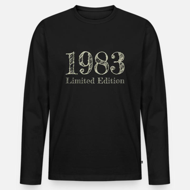 1983 - Männer Premium Bio Langarmshirt - Schwarz