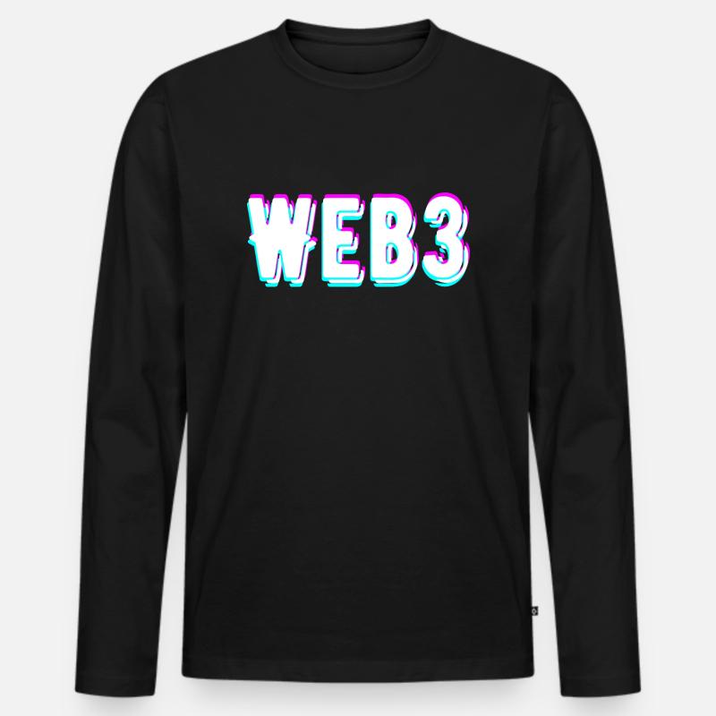 Web3 - Männer Premium Bio Langarmshirt - Schwarz