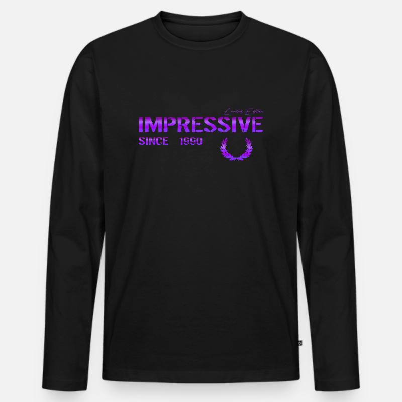 Impressive since 1990 - Männer Premium Bio Langarmshirt - Schwarz