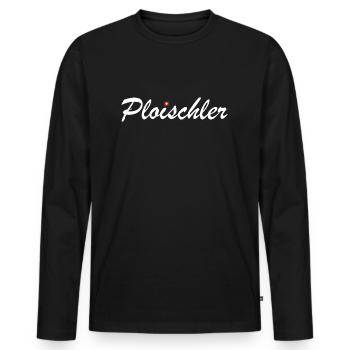 Ploischler | Schwerenöter, Schweiz, Dialekt - Männer Premium Bio Langarmshirt - Schwarz - Vorne - Nico (187cm)
