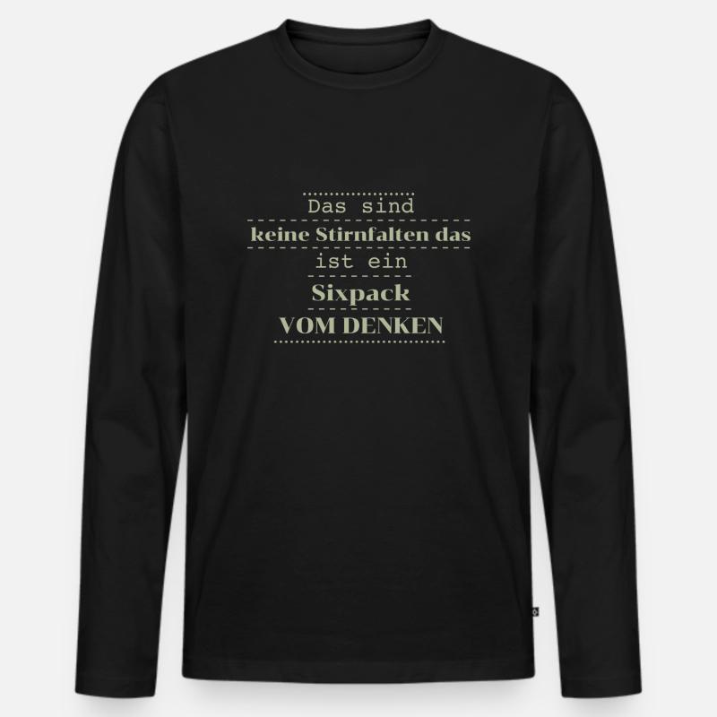 witziger spruch sixpack - Männer Premium Bio Langarmshirt - Schwarz
