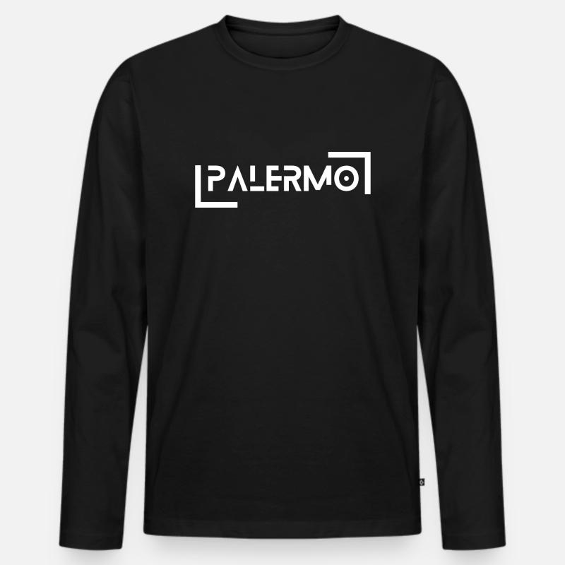 Palermo - Männer Premium Bio Langarmshirt - Schwarz