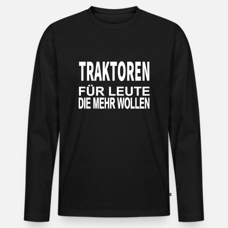 Traktor - Männer Premium Bio Langarmshirt - Schwarz