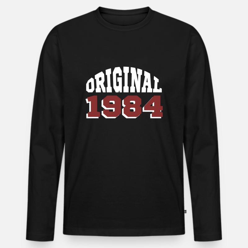 Original 1984 - Männer Premium Bio Langarmshirt - Schwarz