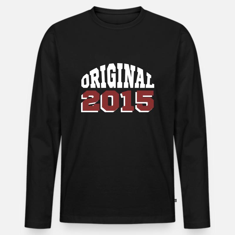 Original 2015 - Männer Premium Bio Langarmshirt - Schwarz