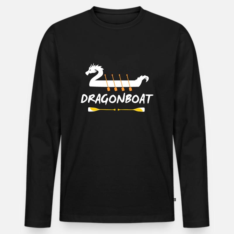 Drachenboot-Elemente - Männer Premium Bio Langarmshirt - Schwarz