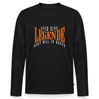Legende geht in Rente Geschenk für Ruhestand - Männer Premium Bio Langarmshirt - Schwarz - Vorne - Nico (187cm)