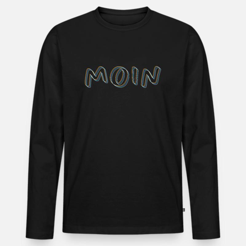 moin - Männer Premium Bio Langarmshirt - Schwarz