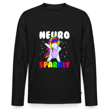 Neuro Sparkly Neurodiversité Sensibilisation à l’autisme - T-shirt manches longues Premium bio Homme - noir - Devant - Nico (187cm)