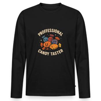 Professioneller Candy Taster Candy - Männer Premium Bio Langarmshirt - Schwarz - Vorne - Nico (187cm)
