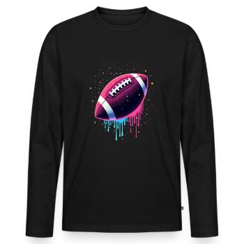 Football Tropf Fußballspieler Teen Boys Tropf - Männer Premium Bio Langarmshirt - Schwarz - Vorne - Nico (187cm)