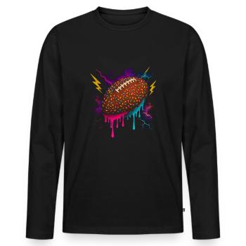 Football Tropf Fußballspieler Teen Boys Tropf - Männer Premium Bio Langarmshirt - Schwarz - Vorne - Nico (187cm)