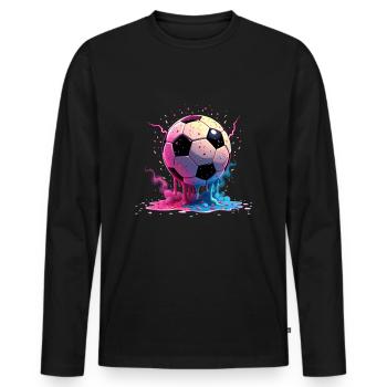 Soccer Joueur de football Teen Boys - T-shirt manches longues Premium bio Homme - noir - Devant - Nico (187cm)