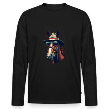Pferderennen Derby Tag Lustiges Rennpferd Derby - Männer Premium Bio Langarmshirt - Schwarz - Vorne - Nico (187cm)