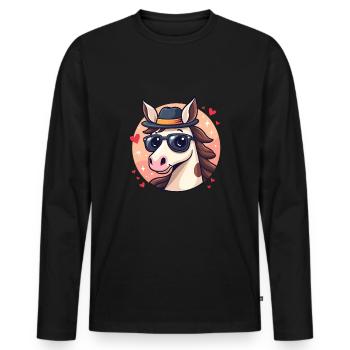 Pferderennen Derby Tag Lustiges Rennpferd Derby - Männer Premium Bio Langarmshirt - Schwarz - Vorne - Nico (187cm)