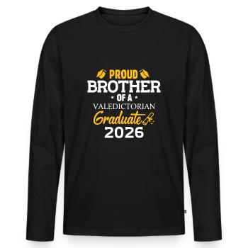 Frère de la famille du meilleur diplômé de l’année - T-shirt manches longues Premium bio Homme - noir - Devant - Nico (187cm)