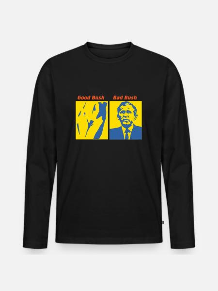 Good Bush - Bad Bush - Männer Premium Bio Langarmshirt - Schwarz