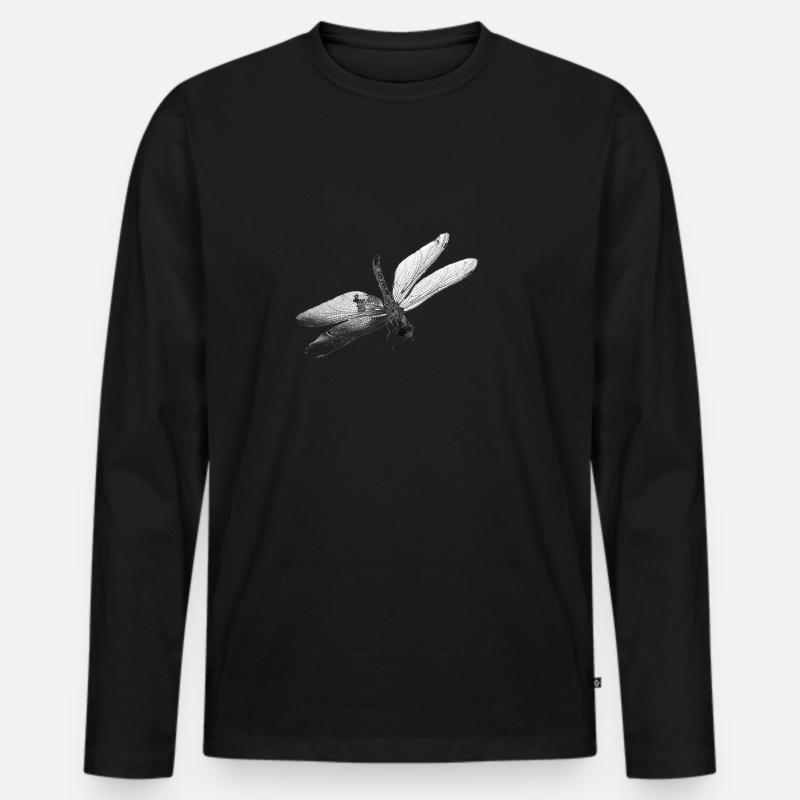 Libelle - Männer Premium Bio Langarmshirt - Schwarz