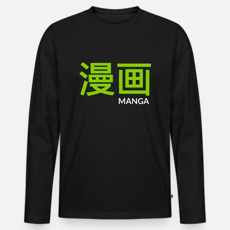 MANGA - Männer Premium Bio Langarmshirt - Schwarz