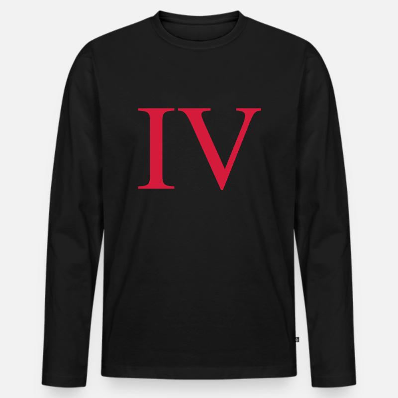 4 - Männer Premium Bio Langarmshirt - Schwarz