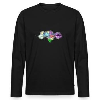 Diamants Bijoux brillants - T-shirt manches longues Premium bio Homme - noir - Devant - Nico (187cm)