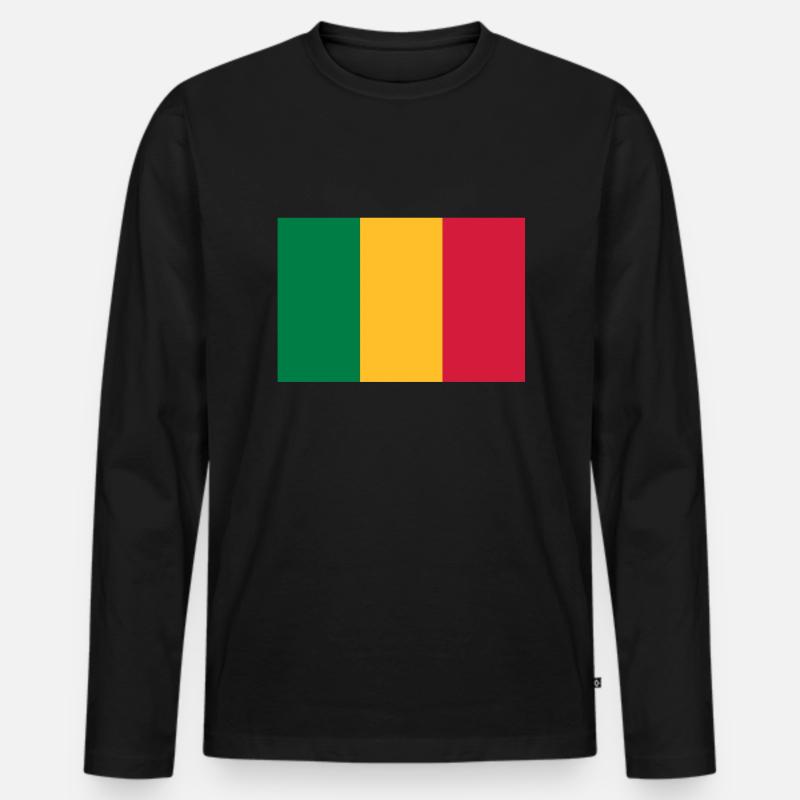 drapeau_mali - Männer Premium Bio Langarmshirt - Schwarz