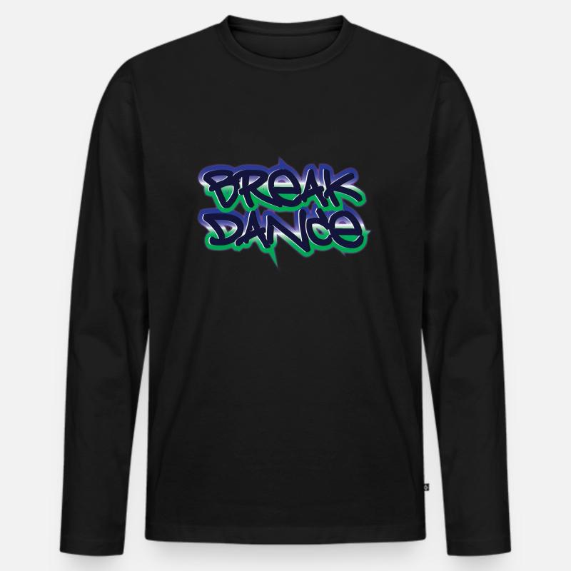 Breakdance Schriftzug - Männer Premium Bio Langarmshirt - Schwarz