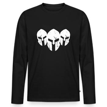 spartans neu - Männer Premium Bio Langarmshirt - Schwarz - Vorne - Nico (187cm)