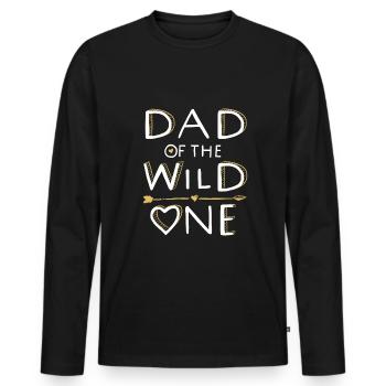 PAPA des WILD ONE - Family Design (2/2) - T-shirt manches longues Premium bio Homme - noir - Devant - Nico (187cm)
